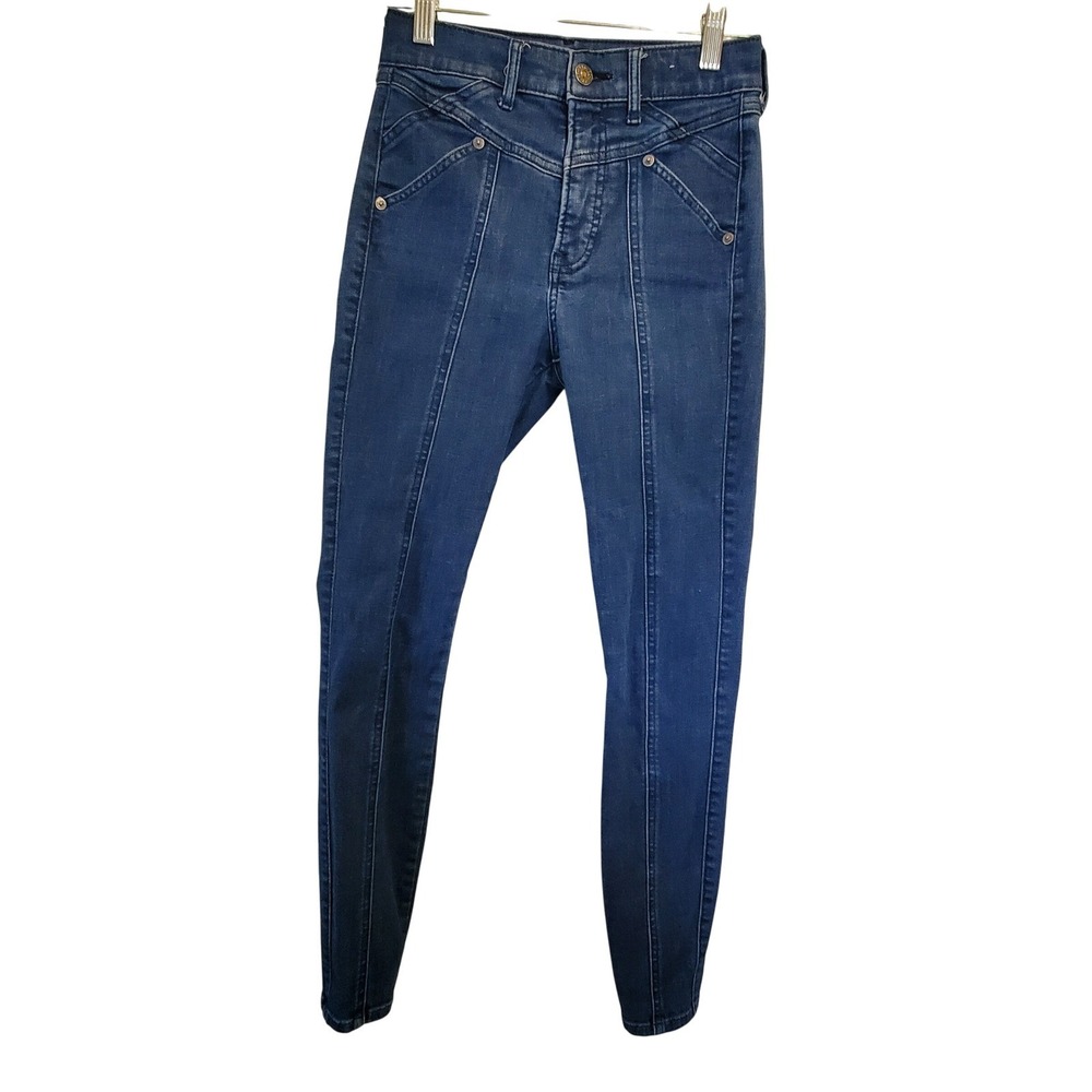 Express Hyper Stretch High Rise Ankle Legging Jeans Front Seam Dark Wash 0R